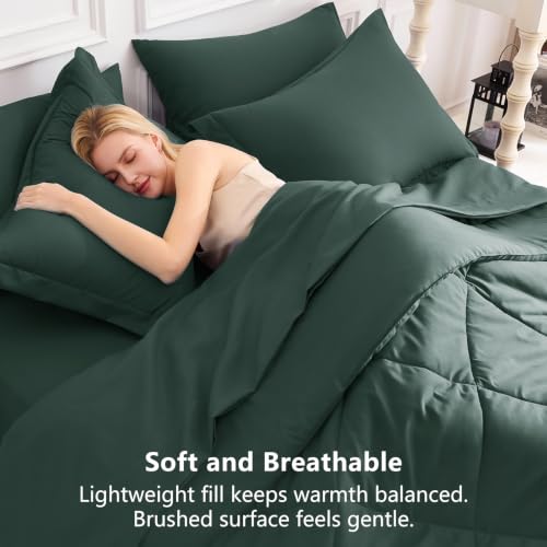 Full Comforter Set 82"x86" Forest Green