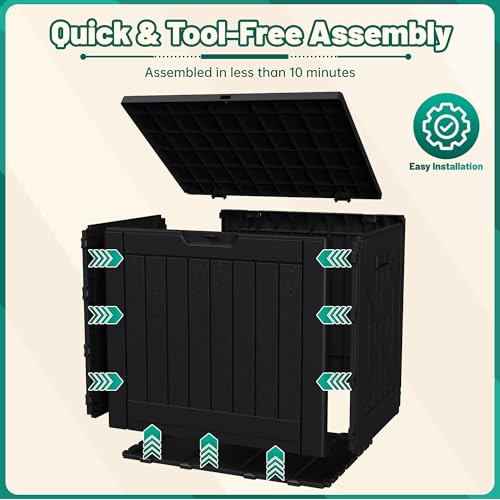 40 Gallon Deck Box Lockable Outdoor Storage Box Waterproof for Patio