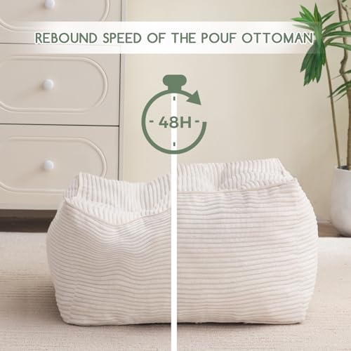 Square Stuffed Pouf Ottoman
