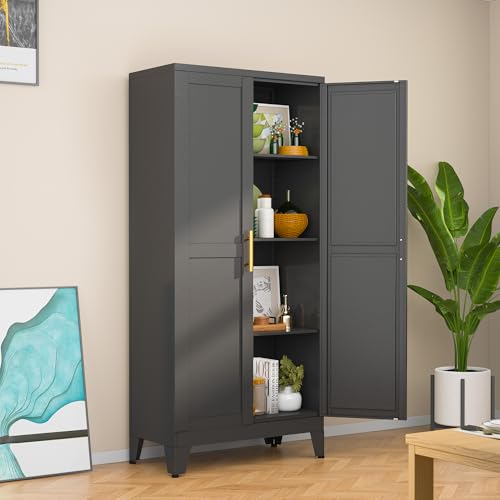 Black Kitchen Pantry Cabinets