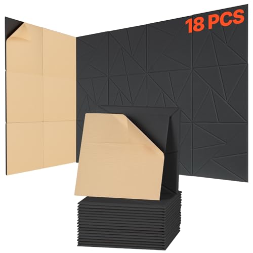 18 Pack Acoustic Panels with Self Adhesive