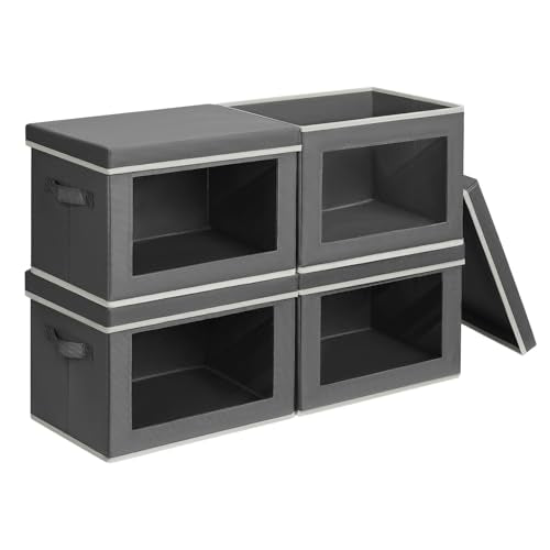 Stackable Storage Bins with Lids (4 Count)