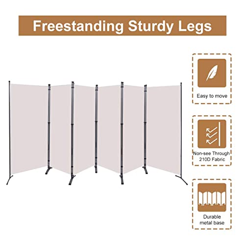 6 Panel Folding Room Divider