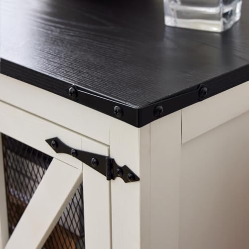 Farmhouse End Table Set with Charging Station
