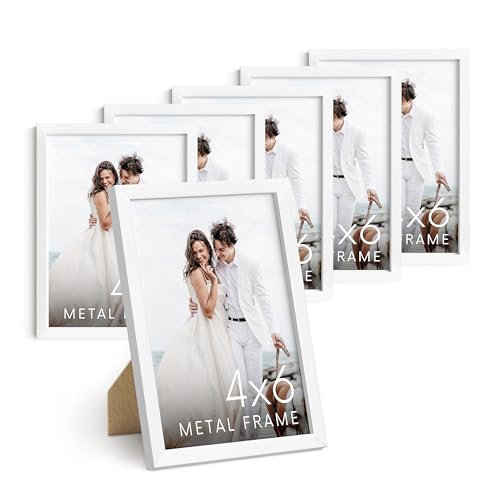 4x6 White Metal Picture Frames