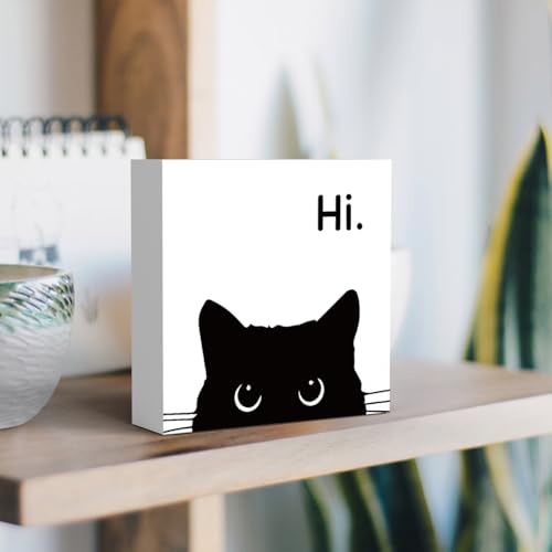 Black Cat Desk Decor