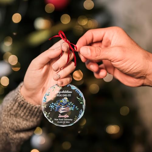 Personalized Graduate Glass Christmas Ornament