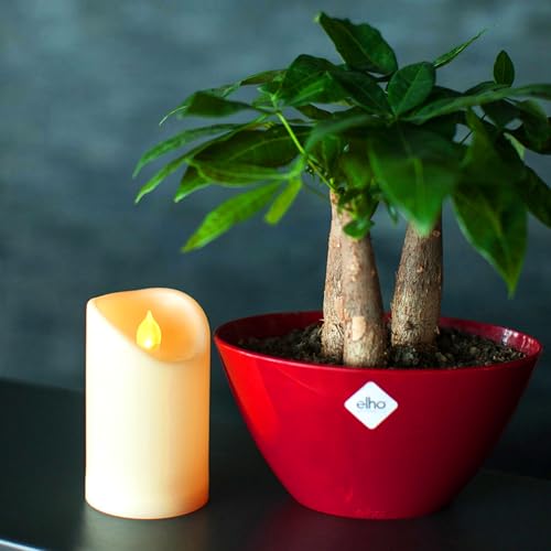 Waterproof Outdoor Battery Operated Flameless Candles with Auto Timer Flickering Plastic Resin Electric LED Pillar Lights for Lantern Patio Garden Wedding Party Decorations 3x5 Inches Ivory 2 Pack (2 Count)