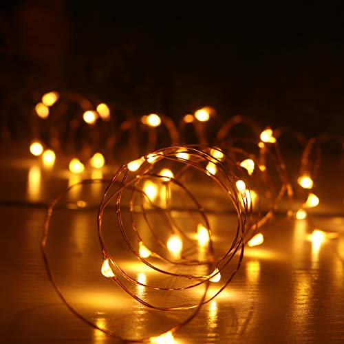 6 Pack Fairy Lights Battery Operated No Remote LED Starry String Lights 30 Micro Starry LEDs on 10ft Copper Wire Light for DIY Wedding Centerpiece Table Decorations (6 Count)