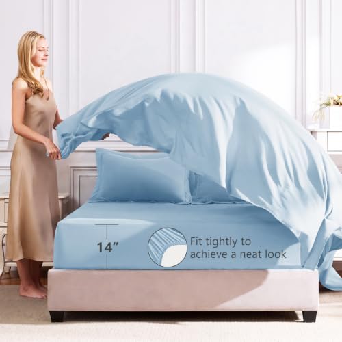King Comforter Set 102"x90" Baby Blue