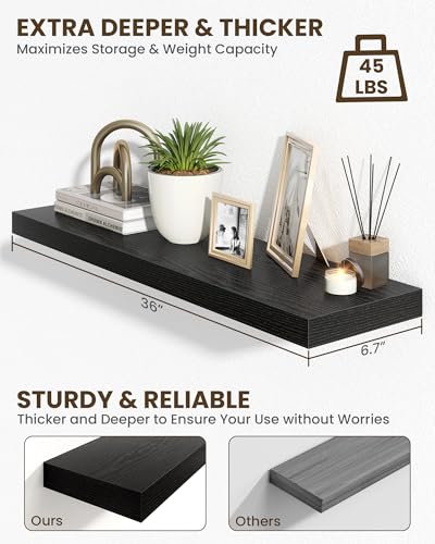 36" Floating Shelves for Wall (2 Count)