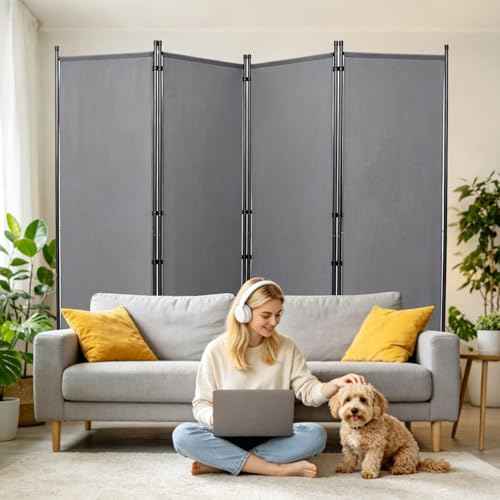 4 Panel Wide Room Divider Wall Screen for Room Separation