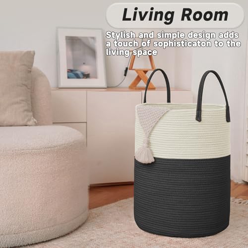 60L Cotton Rope Laundry Basket Hamper