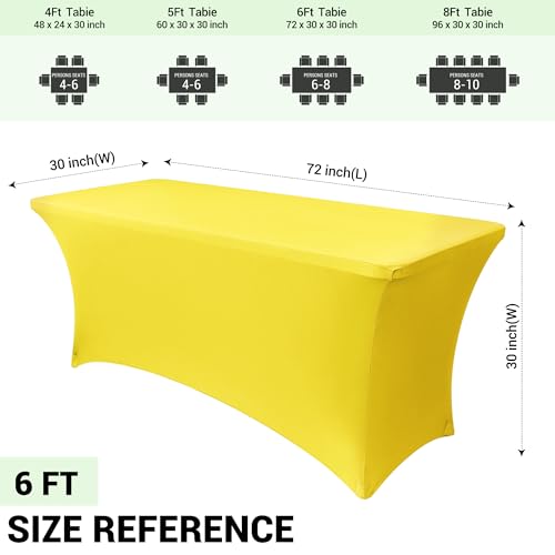 6ft Stretch Spandex Table Cover for Folding Tables (2 Count)