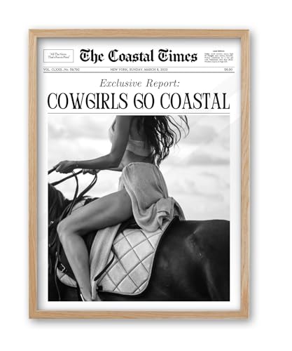 16x20in Cowgirls Go Coastal Framed Newspaper Wall Art