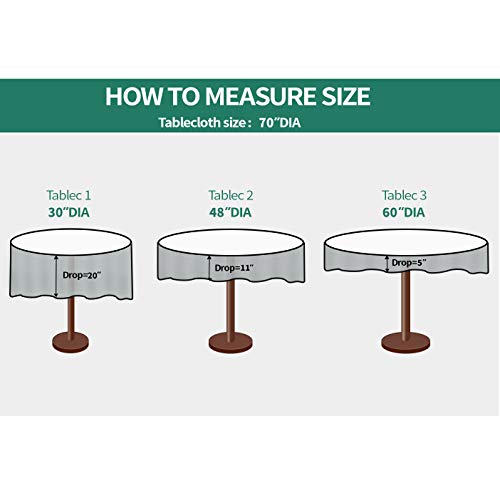 70 Inch Black Tablecloths for Round Tables