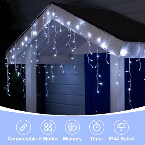 Icicle Lights for Outside (33 Foot)