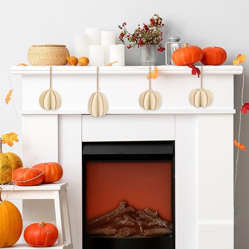 DIY Fall 3D Pumpkins Wood Crafts to Paint (24 Count)