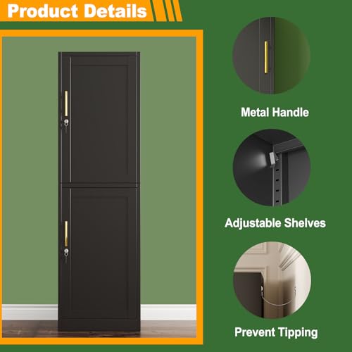 Metal Locker Tall Narrow Storage Cabinet