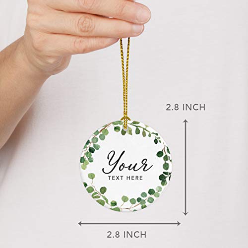 Personalized Round Ceramic Porcelain Christmas Tree Ornament Gift