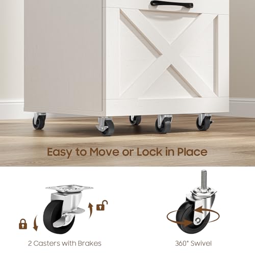 Farmhouse File Cabinet with Lock & 2 Drawers