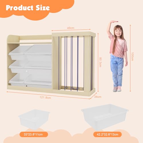 Kids Bookshelf Toy Storage w (6 Count)