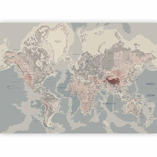 Premium Wall Mural World Map 118x83 in (6 Count)