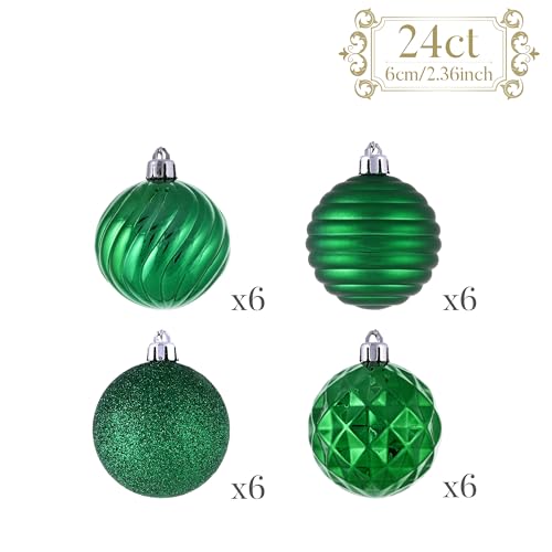24ct Christmas Ornaments Tree Decorations Set 2.36 Inch (24 Count)