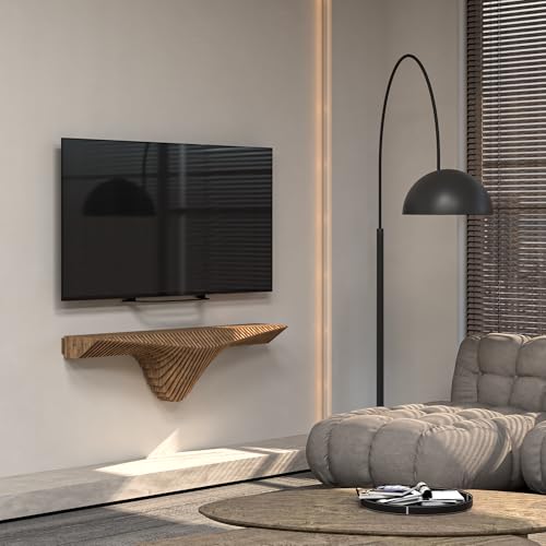 Parametric 50 Floating Shelf Modern Geometric 3D Wavy Wooden Wall Piece