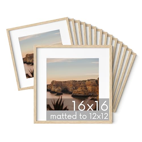 Beige Oak Wood 16x16 Picture Frames (15 Count)