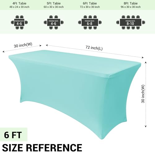 6ft Stretch Spandex Table Cover for Folding Tables (2 Count)