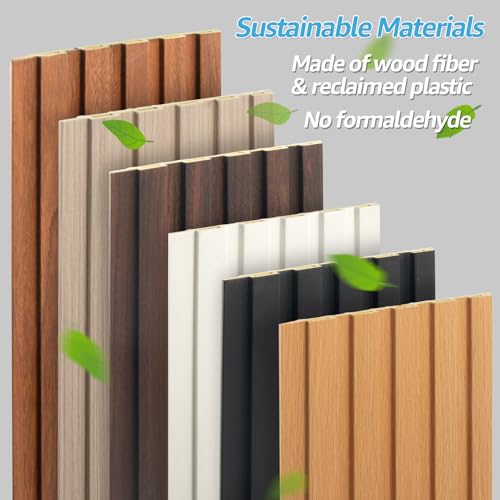 108 x 6 in WPC Wood Slat Wall Panels