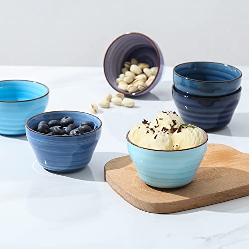 Ceramic 8oz Bouillon Cups 4 Inch Small Dessert Bowls for Soup Dipping Sauce Coffee Cupping (6 Count)