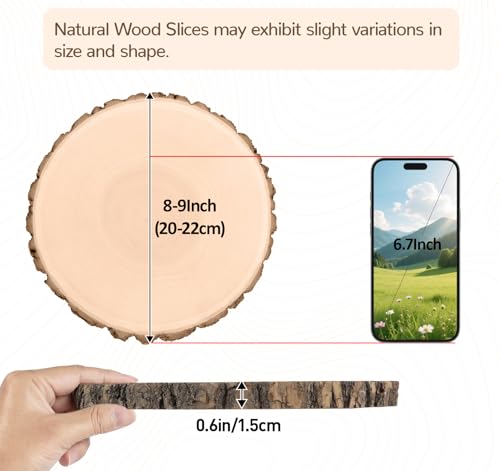 4Pcs Natural Wood Slices for Centerpieces (4 Count)