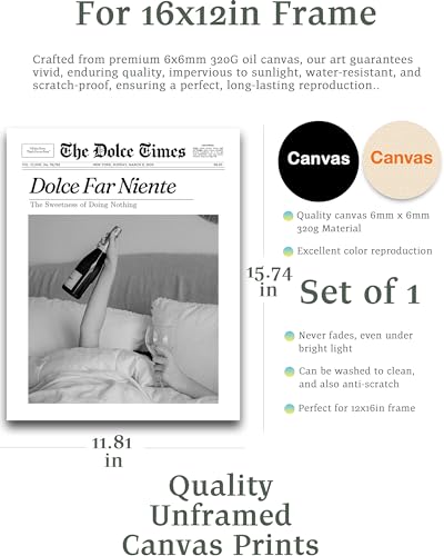 12x16in Dolce Far Niente Unframed Newspaper Wall Art