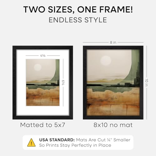 8x10 Black Oak Picture Frame (2 Count)