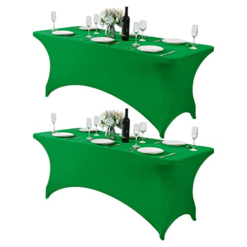 2Pack Spandex Table Cover for 6Ft or 4fT or 8ft Table Universal Fitted Stretch Tablecloth for Party