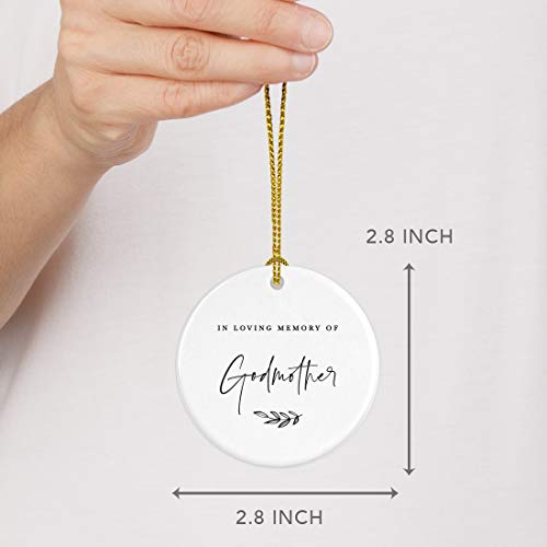 Round Ceramic Porcelain Christmas Tree Ornament Keepsake Collectible Godmother Bereavement Memorial Gift