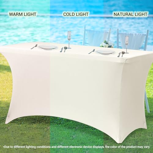 6ft Stretch Spandex Table Cover for Standard Folding Tables (2 Count)