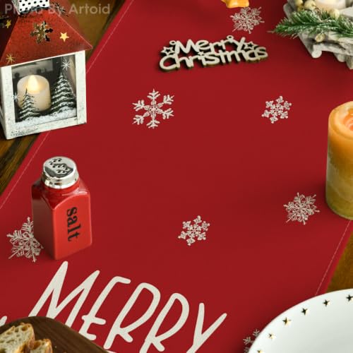 Red Xmas Trees Table Runner Home Party Decor 13x72 Inch