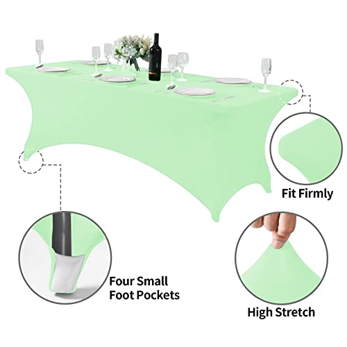 Spandex Table Cover for 8FT or 4ft or 6ft Table Universal Fitted Stretch Tablecloth for Party