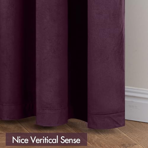 Purple Orchid Blackout Velvet Curtains Drapes 84 Inch Long 52"x84" (2 Count)