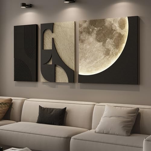 3D LED Wall Art with Moon Design