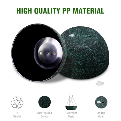 13inch Large Hanging Planters Pots for Outdoor Indoor Plants with Drainage Holes and Chain (2 Count)