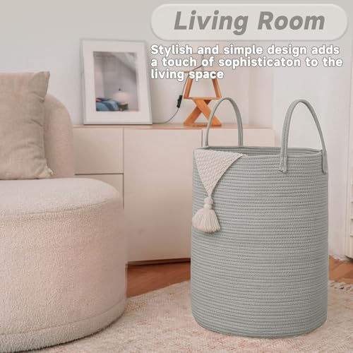 60L Cotton Rope Laundry Basket Hamper
