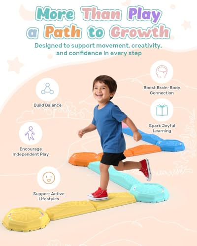 Balance Beam & Stepping Stones for Kids (13 Count)