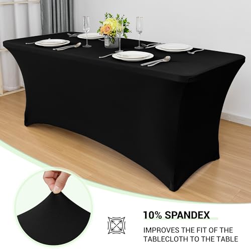 Spandex Table Cover 6ft Fitted Tablecloth Rectangular