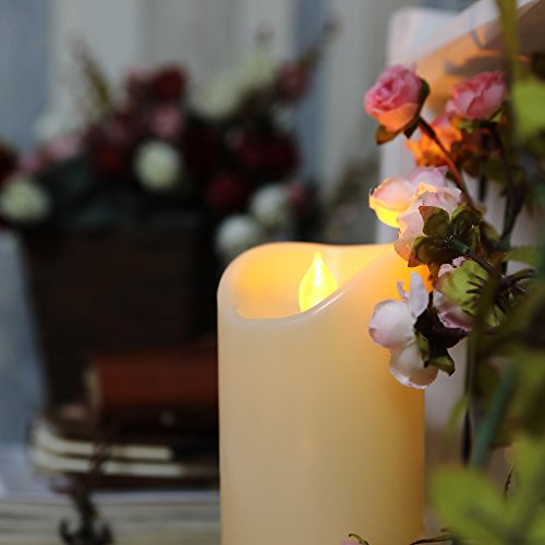 Outdoor Battery Operated Flameless Candles with Remote Timer D3”xH5” 2 PCS (2 Count)