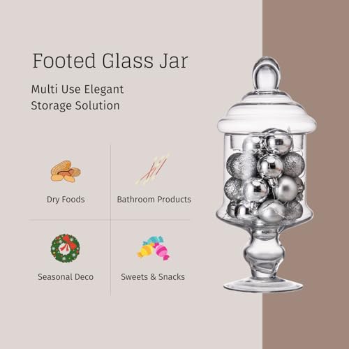 Clear Glass Apothecary Jar Decorative Candy Buffet Jars Elegant Glass Storage Containers