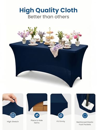 Spandex Table Cloth 2 Pack [6FT (2 Count)